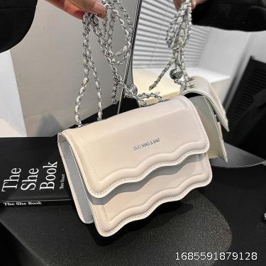 Original Korean Small Fragrant Wind Wave Small Square Bag 2023 New Advanced Chain Light Luxury Underarm Single Shoulder Crossbody Bag