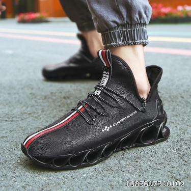 Summer Oversized Men's Sports Shoes Cross border Blade Sole Running Shoes Casual Flying Weaving Mesh Breathable Trendy Shoes