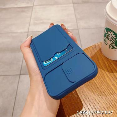 Slide Lens Apple 12 Phone Case iPhone 11 Pluggable Card 13 ProMax Full Cover Camera xs Card 14