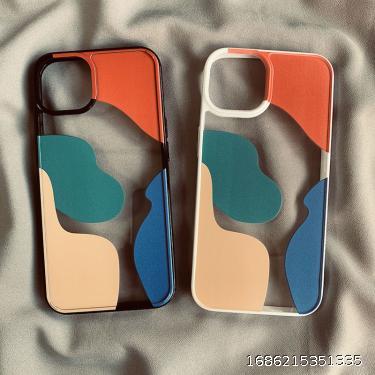 Contrast Geometry Color Block Apple 13/14ProMax Phone Case iPhone 11/12 Transparent XRXS Anti Drop 78 Women