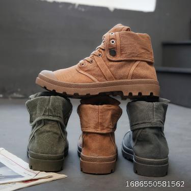 Perennial supply of men's high top board shoes Korean version trend canvas shoes Youth casual shoes Student men's shoes
