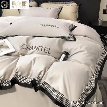 French in Light Luxury Wind Ice Silk Bedding Set of Four Pieces, Silk Ski Wash Silk Bedding Set of Three Pieces, Summer Quilt Set, Bed Sheet