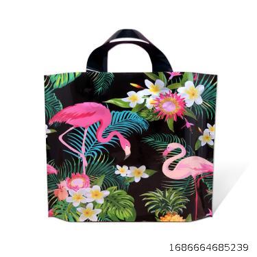 Flamingo handbag, packaging bag, clothes, plastic clothing bag, gift shopping bag