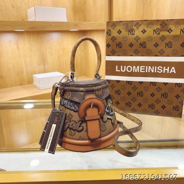 Handbag Badge Bucket Bag Half Round Bag One Shoulder Crossbody Bag