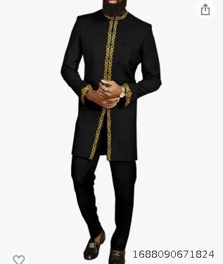 Men's Long African Ethnic Style 2-piece New Men's Set