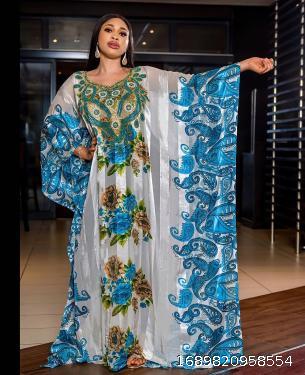 Bead Print Loose Robe African Women's Dress Robe Children