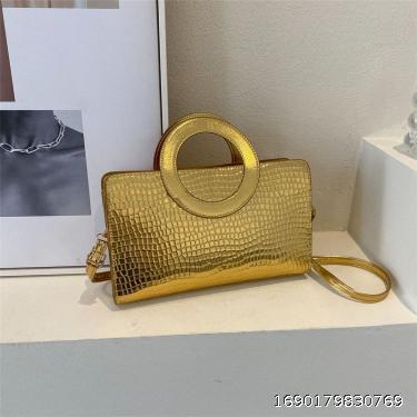 Advanced texture bag, fashionable and versatile crossbody bag, crocodile pattern, niche portable shoulder bag