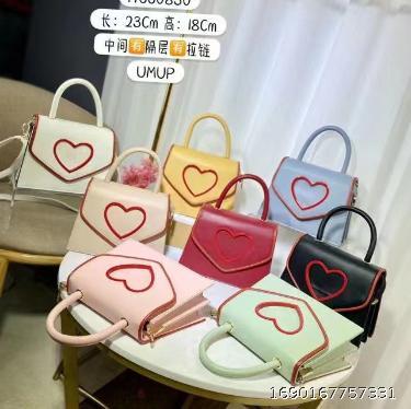 Versatile Contrast Color Small Handbag Love One Shoulder Crossbody Bag Bags