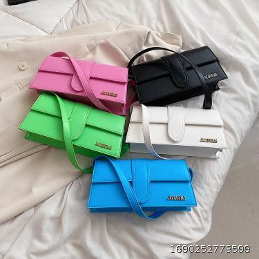 niche trend portable women's bag Solid color fashionable texture one shoulder small square bag
