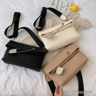 Women's Bag Large Pin Folding Versatile Trendy Crossbody Bag Large Capacity Simple Small Square Bag