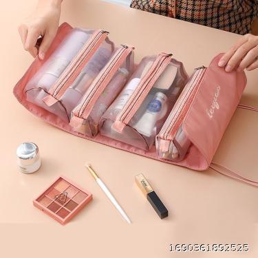Portable and large capacity four in one detachable travel toiletries storage bag