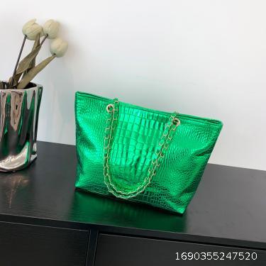 Solid Fashion Korean Chain Bag Casual Underarm Tote Bag Large Capacity Solid Simple Handbag
