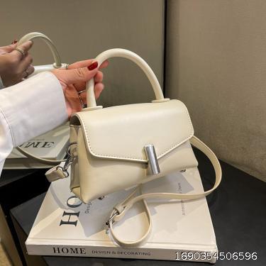 Bag Women's Bag New Simple and Fashionable Hourglass Bag Long Bar Lock Texture Retro Trendy Crossbody Shoulder Bag