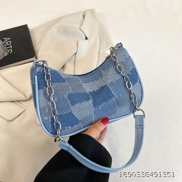 Cowboy Bag Women's Leisure Simple Law Stick Bag Chain Bar Retro Handheld Shoulder Bag