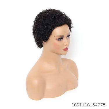 wig foreign trade Africa short roll afro curly human hair wigs full set of human hair mechanism