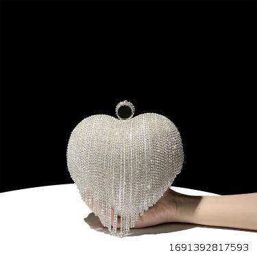tassel rhinestone bag celebrity heart shaped portable dinner bag glitter diamond bag deluxe feel and decorative bag for evening dresses