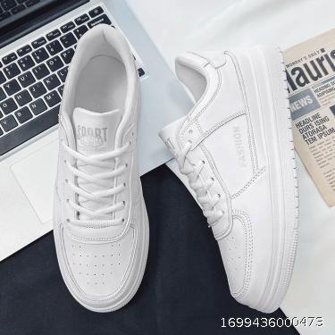 Spring/Summer Board Shoes Trend Men's Shoes Small White Shoes Women's Couple Breathable Sports Shoes Men's and Women's Same Leather Casual Shoes