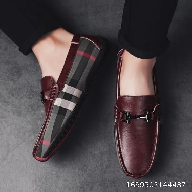 True Cowhide New Bean Shoes Cross border Cowhide Soft Sole Large Size Driving Shoes Men's Casual Breathable Leather Shoes Nurse Shoes