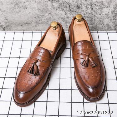 2023 New Men's Casual Shoes Fashion Korean Edition Work Shoes Leather Shoes