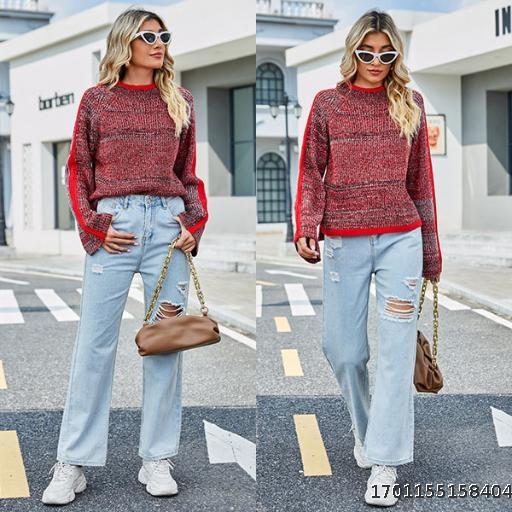 Pullover Women's Knitwear Christmas Flare Sleeves Sweater Women's