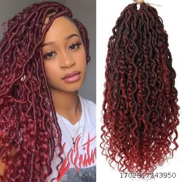 African wig crochet hair floater curly up and down faux goddess riverlocks curly hair European and American style