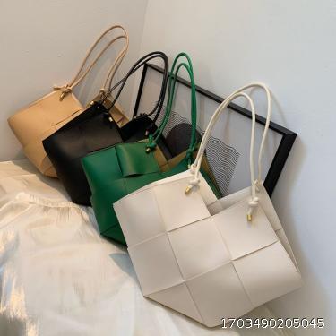 Large Capacity Bag Women's Summer Bag Fashionable Handbag Western Handbag Solid Color One Shoulder Large Bag