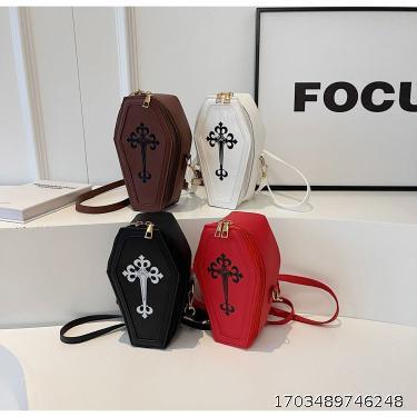 Personalized, trendy, printed cross, mobile phone, change, one shoulder crossbody small square women's bag