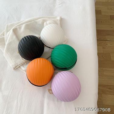 Summer Pressed Shell Candy Color Round Ball Bag Fashionable and Western Design Handheld Chain Single Shoulder Crossbody Bag