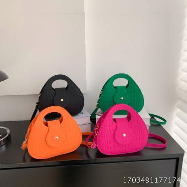 Contrasting Color Temperament Women's Bag Winter New Felt Underarm Bag Casual One Shoulder Handheld Small Square Bag