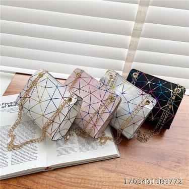 Summer Colorful Lingge Small Square Bag Korean Version Fashion Shoulder Bag Simple and Personalized Crossbody Bag