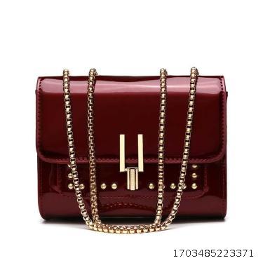 High end, Western style, Lacquer Leather Women's Crossbody Diamond Set Chain Bag, Autumn and Winter Women's Bag