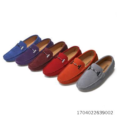 Spring New Genuine Leather Men's Bean Shoes Pure Handmade Sewn Soft Sole Men's Leather Shoes Genuine Leather Men's Shoes Driving Shoes
