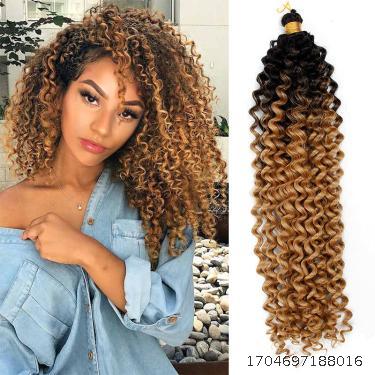 Wholesale Water Wave Crochet Braids African Black Fakehair