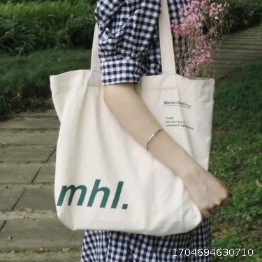 Canvas Bag Zipper Bag UGH One Shoulder Shopping Class Shopping Cloth Bag Wholesale Handbag Large Capacity Art Korean Edition