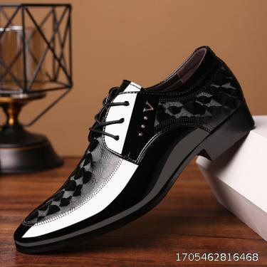 Shiny leather shoes, men's business dress shoes, oversized men's shoes, versatile wedding shoes