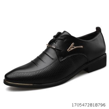 Large men's leather shoes, business dress shoes, men's lace up casual shoes