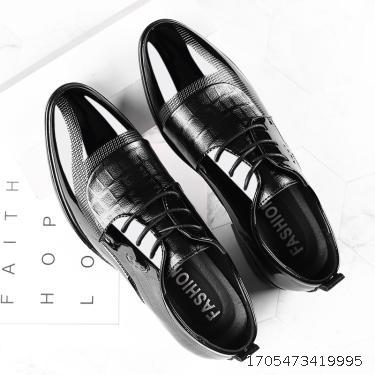Men's leather shoes, business dress shoes, oversized shoes, men's lace up wedding shoes, versatile casual shoes