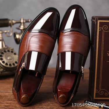 New large-sized men's business dress leather shoes with pointed tips, men's shoes with casual and lazy feet
