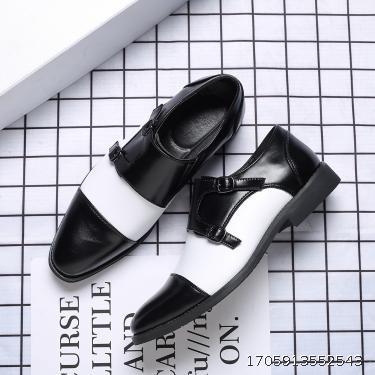 Casual single shoes, Ma Street buckle leather shoes, Lefu shoes, large-sized fashionable shoes, color matching men's shoes