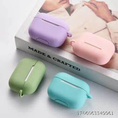  [10 pieces per unit]Suitable AirPods Pro Earphone Case Apple Third Generation Bluetooth Earphone Case Buckle Silicone Solid Color Pro Protective Case Protective cover