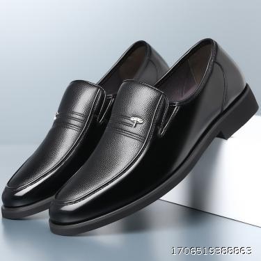 Leather Shoes Men's Genuine Leather Business Dress Summer Hollow Breathable Leisure Soft Sole Anti slip Large Sized Middle and Elderly Dad Shoes