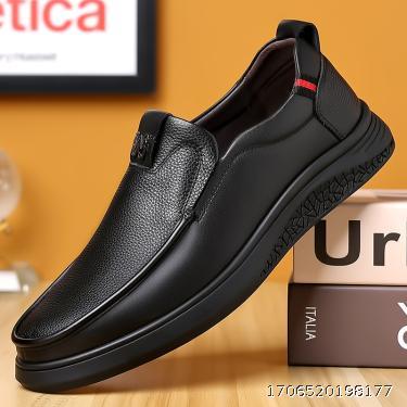 Leather shoes Men's summer leather breathable business casual soft sole anti slip hollow leisure middle-aged and elderly dad leather sandals