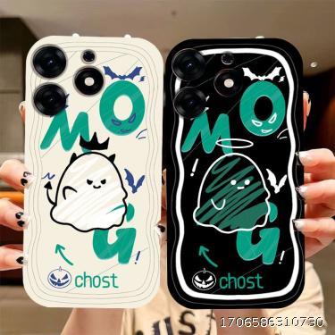 Suitable for Transsion Spark10pro-4g Phone Case Creative Cartoon Cute Creative Black and White Ghost High Beauty Value 100