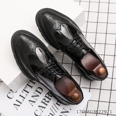 Trendy leather shoes, men's business dress shoes, breathable casual shoes, soft soles, pointed tips, British groom's wedding shoes manufacturer wholesale