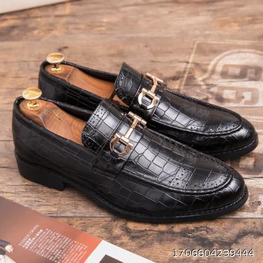 Cross border Autumn British Block Men's Shoes Korean Edition Men's Wedding Shoes Heightened Business Dress Casual Leather Shoes Men's Large Size