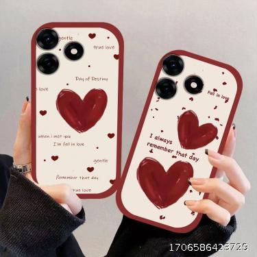 Suitable for Transsion Spark 10C Phone Case New Year Celebration Red Love Instagram Style Creative High Beauty Couple Soft