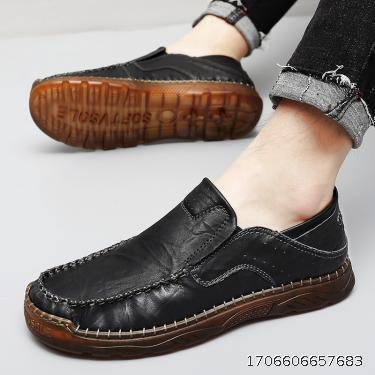 Cowhide Men's Shoes 2023 Autumn Leather Shoes Men's Low Top Casual Shoes Men's Single Shoes Large 46 47 Cross border Shoes Amazon