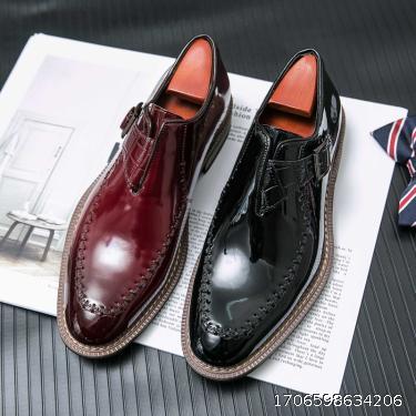 Large size breathable pointed trendy leather shoes Business formal men's leather shoes Wholesale microfiber leather soft soled men's shoes Amazon