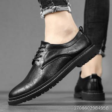 British style lace up business leather shoes, men's 2023 casual low top men's small leather shoes, autumn men's shoes, internet celebrity live broadcast