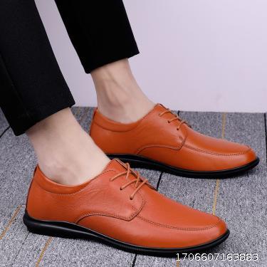 Men's Cowhide Casual Leather Shoes Business Dress Formal Leather Shoes British Business Casual Workplace Men's Shoes